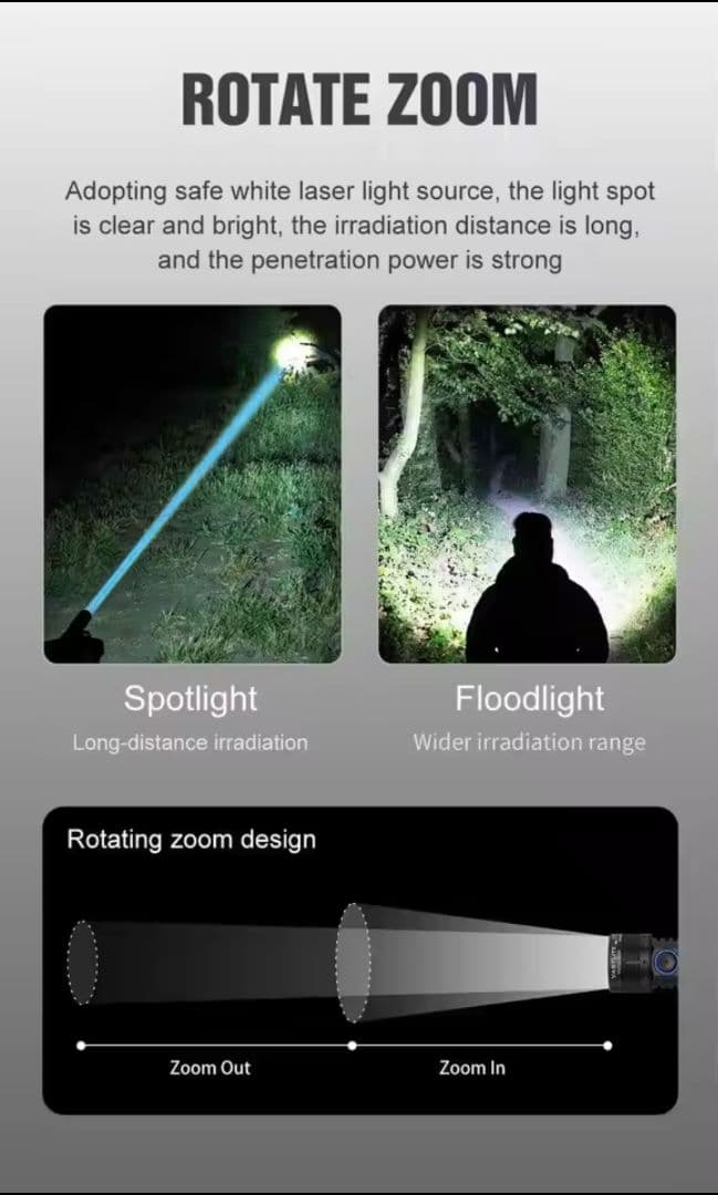 懐中電灯 LEP 白レーザー Vastlite Versa Bow Zoom