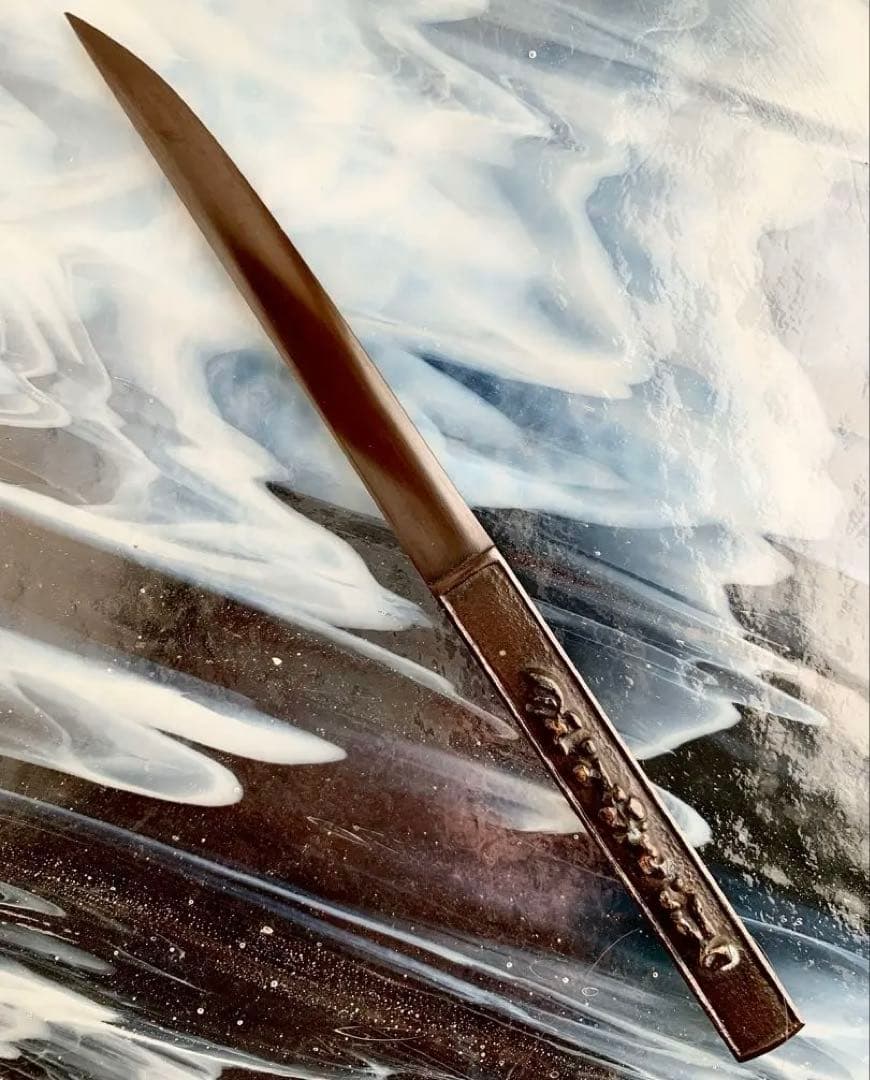 小柄小刀　秋草図小柄　古美濃（15cm以下の合法サイズ）