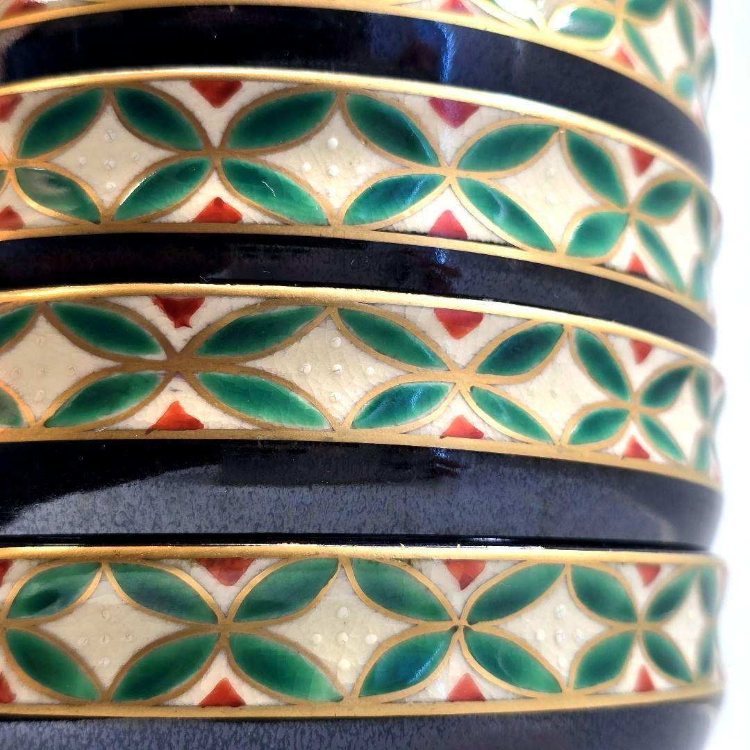 10杯 京焼 瑞雲窯 天目型七宝文 抹茶 碗 茶道具 茶器