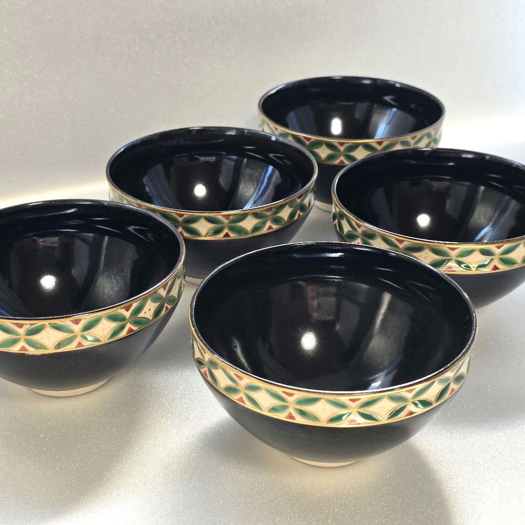 10杯 京焼 瑞雲窯 天目型七宝文 抹茶 碗 茶道具 茶器