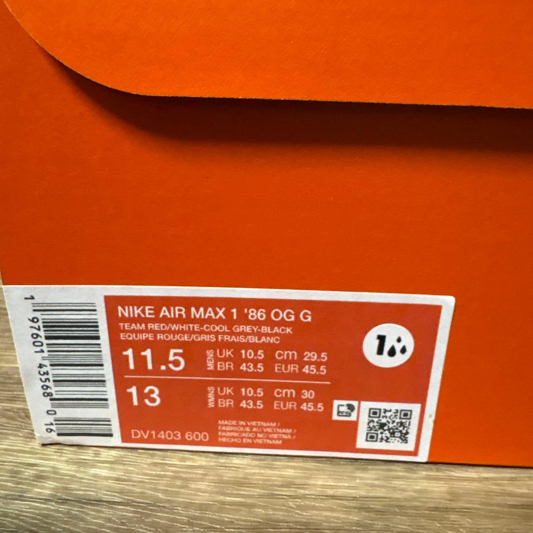 新品！NIKE AIR MAX 1 .\"86 OG G