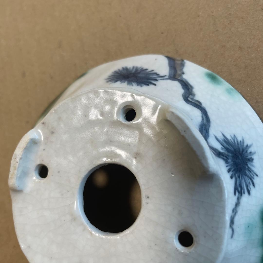 盆栽鉢　桑津香石　絵鉢　ミニ盆栽鉢　小品盆栽鉢　　　松　落款印なし