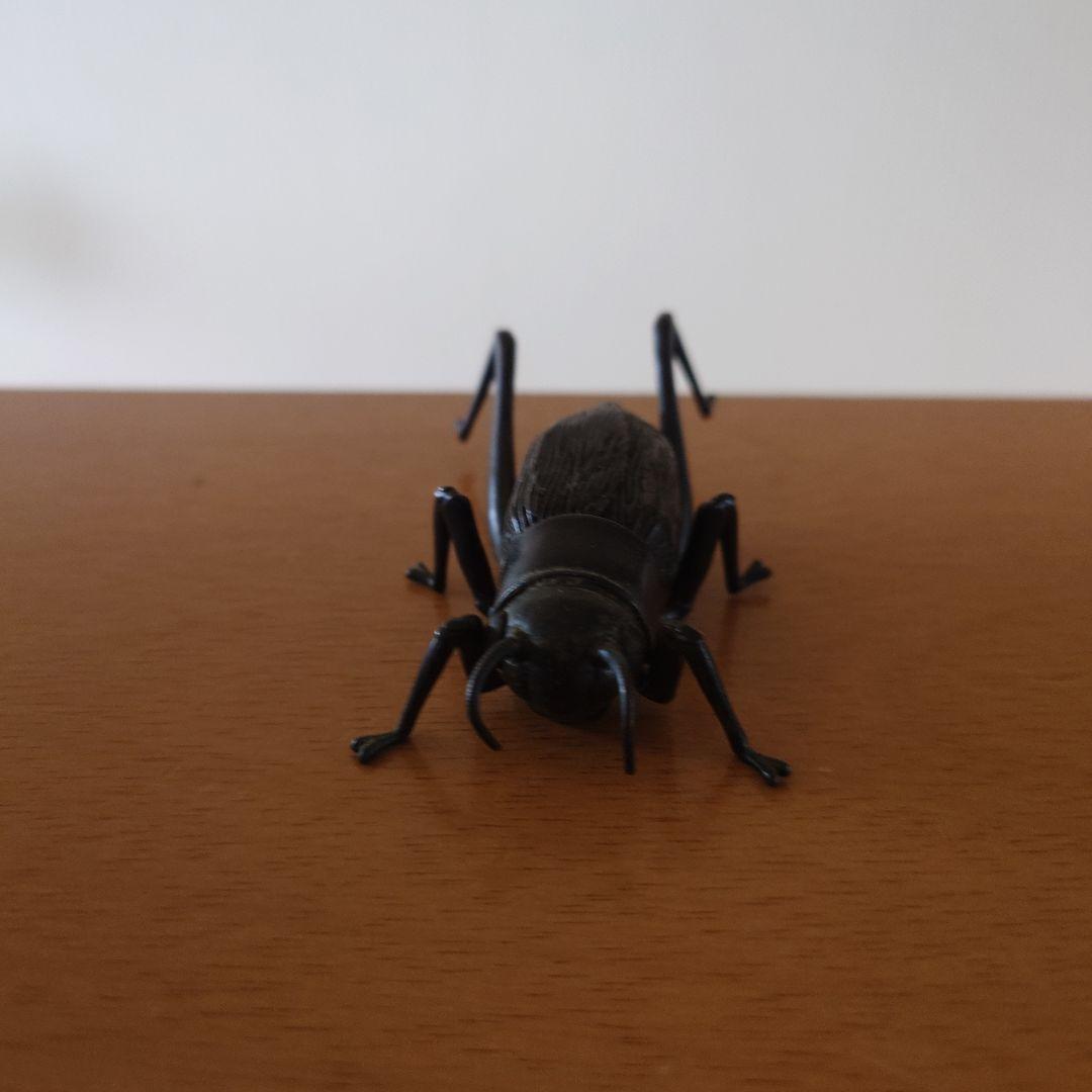 銅製　蟋蟀　こおろぎ　自在安の介　在銘