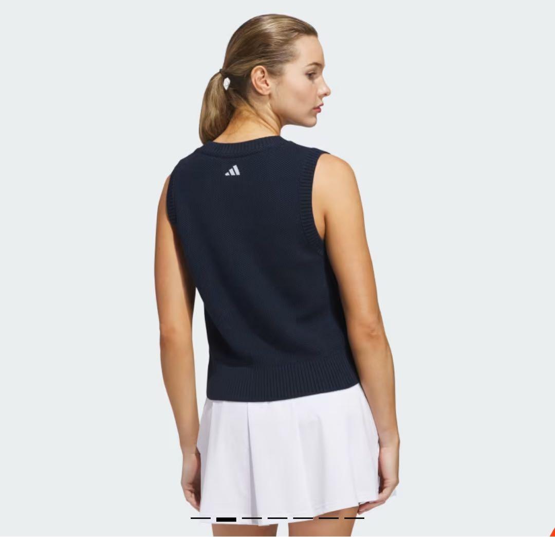 アディダス レディース ノースリーブニット ネイビー