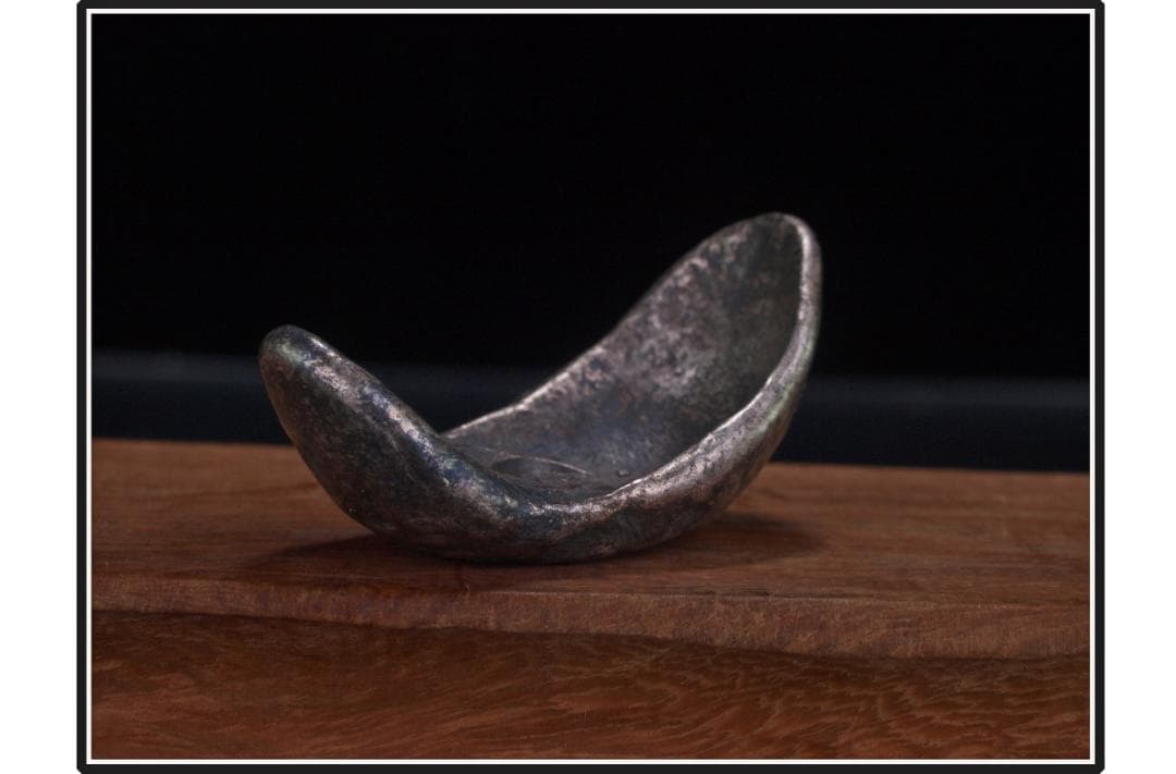 骨董市仕入れ品　中国清時代の銀錠　金元宝　激安骨董品 DE1102D4- 4