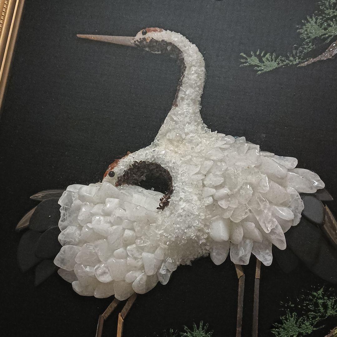 アート画 絵画 鶴 立体画 鶴 額縁付き