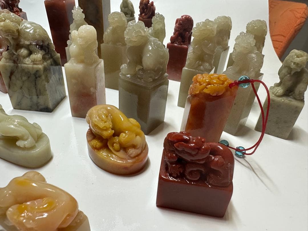 年末感謝祭　篆刻　印材　印石　まとめ　書道　落款　遊印　45点③