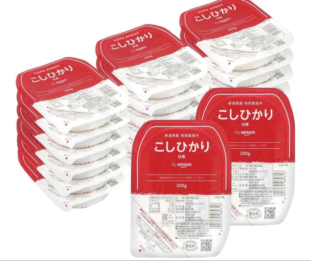 こしひかり 200g×20入 4箱 Amazon パックご飯