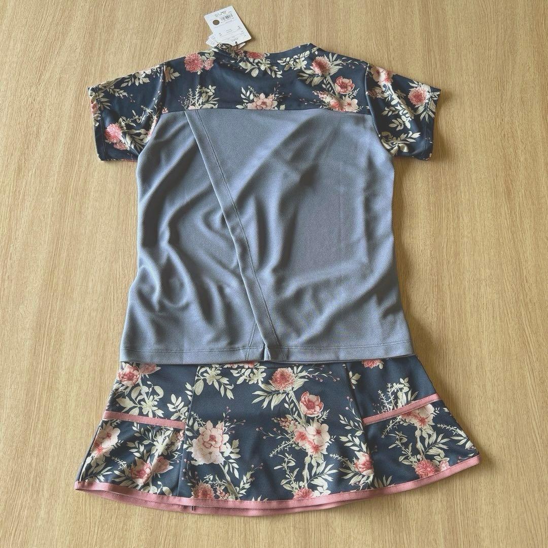 カネ様　レディーステニスウエア ゲームシャツスコートセットアップ　L