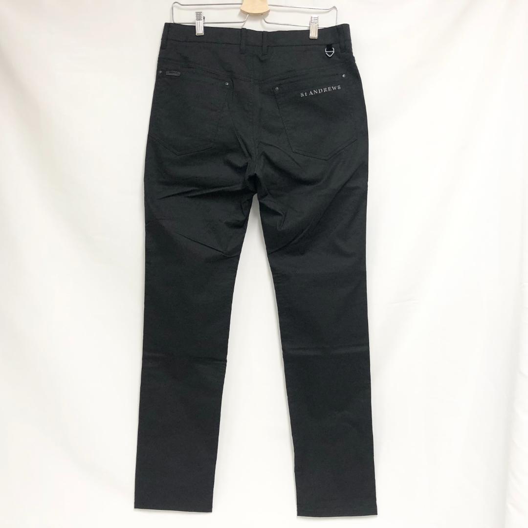 ○★新品未使用　St ANDREWS　クロッシングロゴジャガードパンツ　M　黒