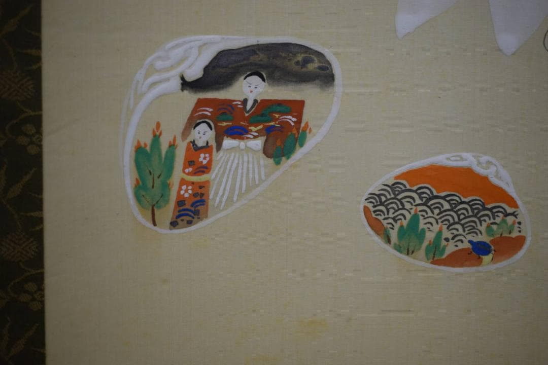 真作/聴宗/雛図/布袋屋掛軸HH-225