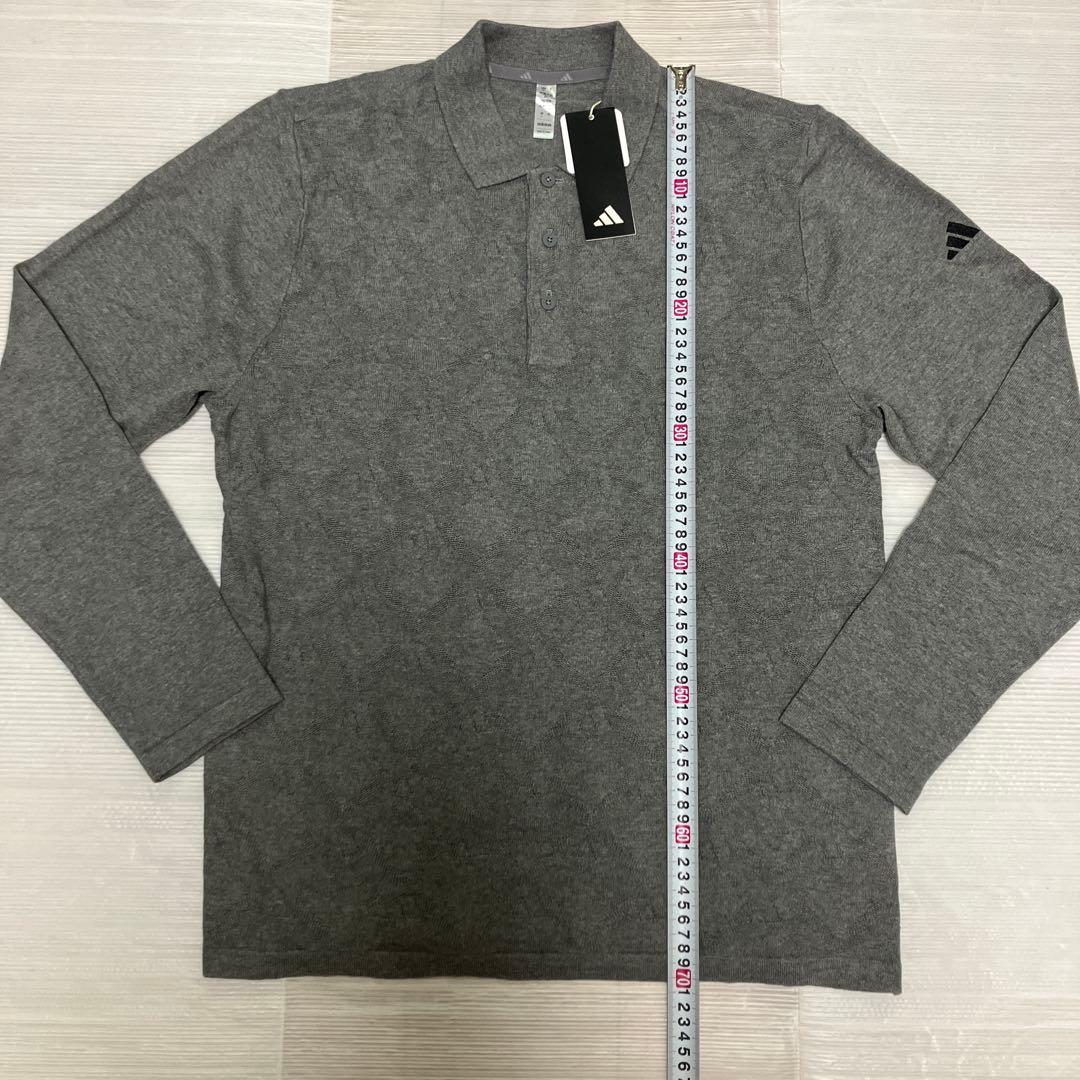 送料無料 新品 adidas GOLF アーガイル柄セーター ポロ XL GR