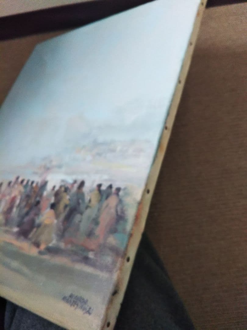 リカルド・モンテシノス 【 パレハの行列】スペイン 油彩 署名有 1984年