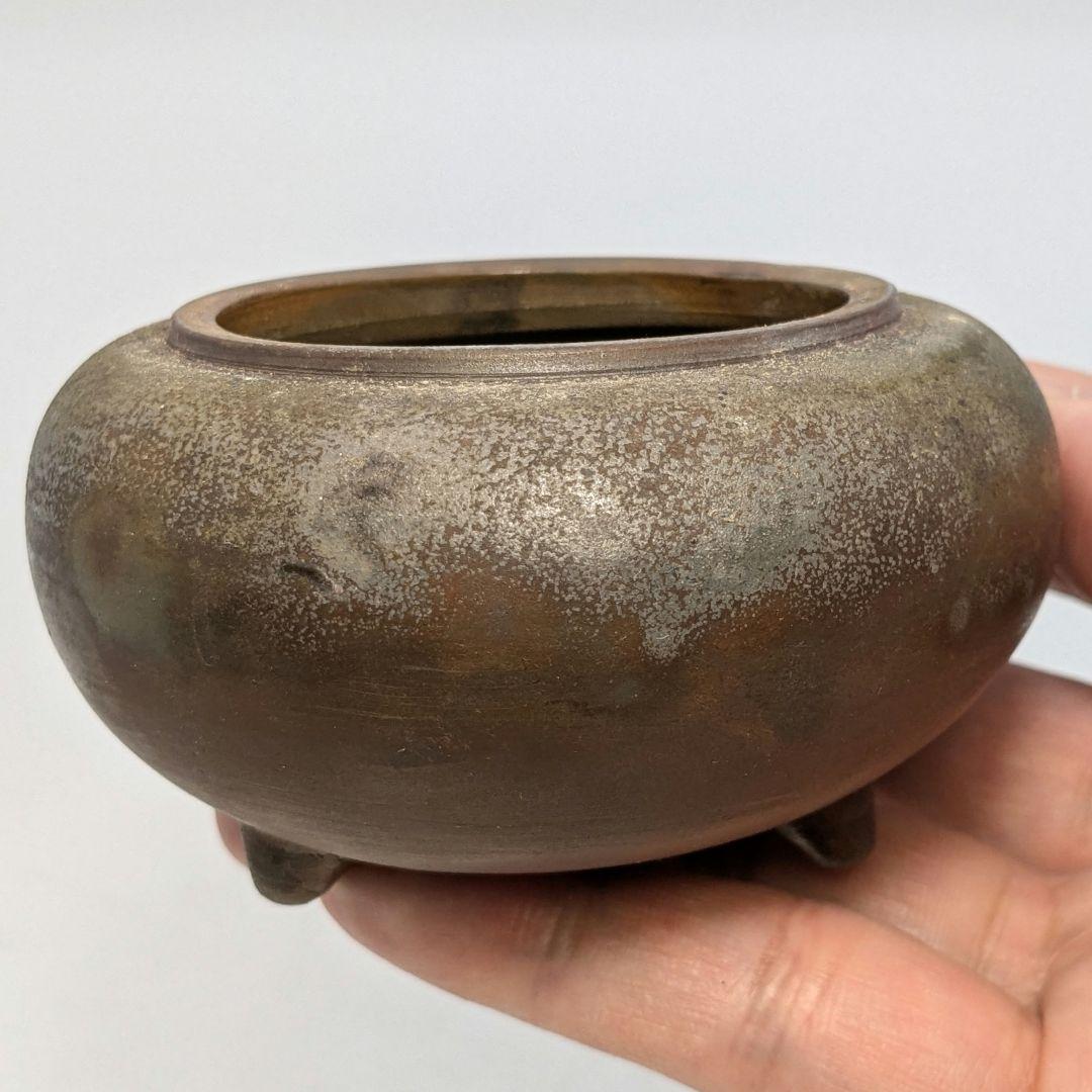 岡山県重要無形文化財 二代目藤田龍峰 備前焼 香炉 共箱共布栞 香爐 香道具