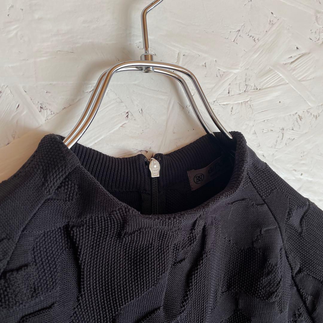 程度良好 ゴルフウェア【G/FORE】半袖ジャガードニットワンピース　黒　38