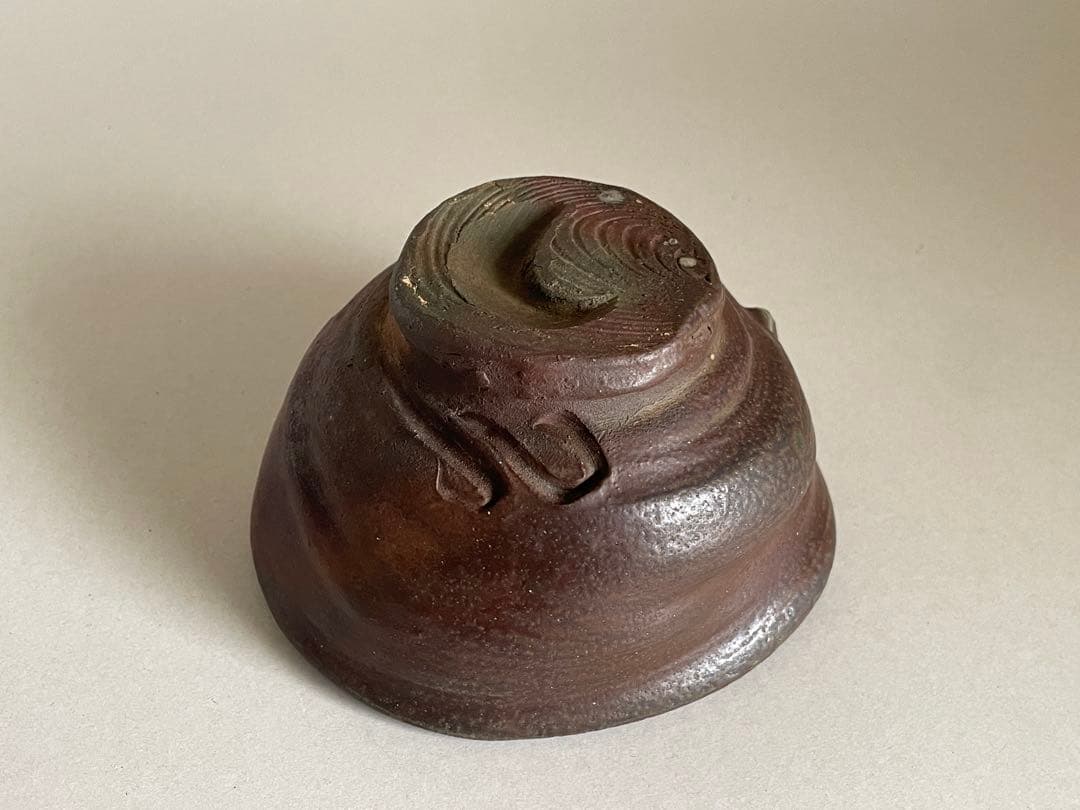 島武己(武巳) 茶碗 お碗 共箱付き やちむん 焼締め 茶道具　検索:國吉清尚