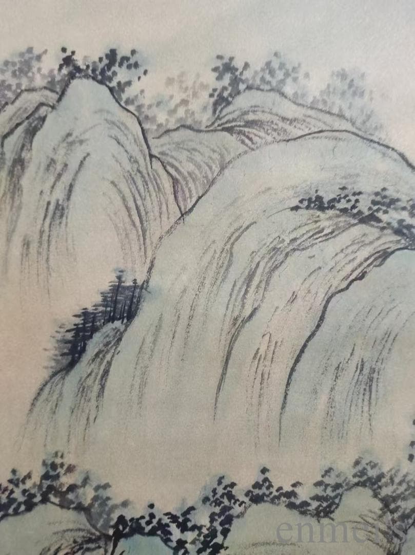 中国古美術.明時代.王監款.山水画.宣紙画.肉筆.掛け軸.水墨画.書道.文房置物