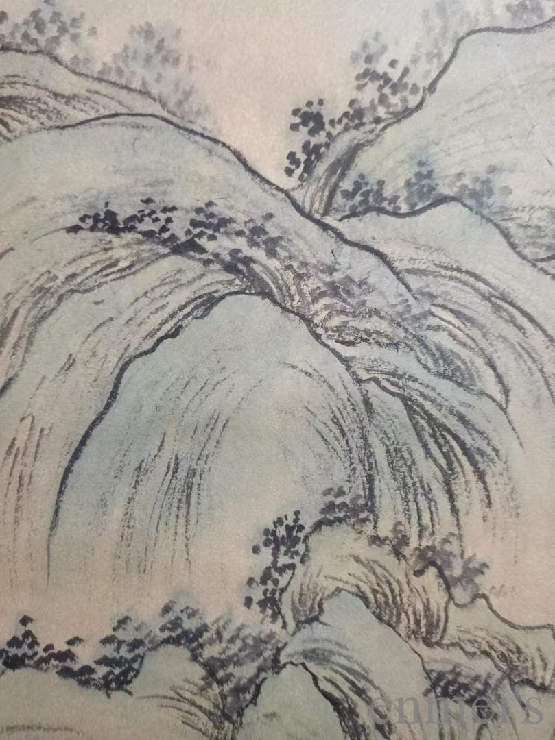 中国古美術.明時代.王監款.山水画.宣紙画.肉筆.掛け軸.水墨画.書道.文房置物