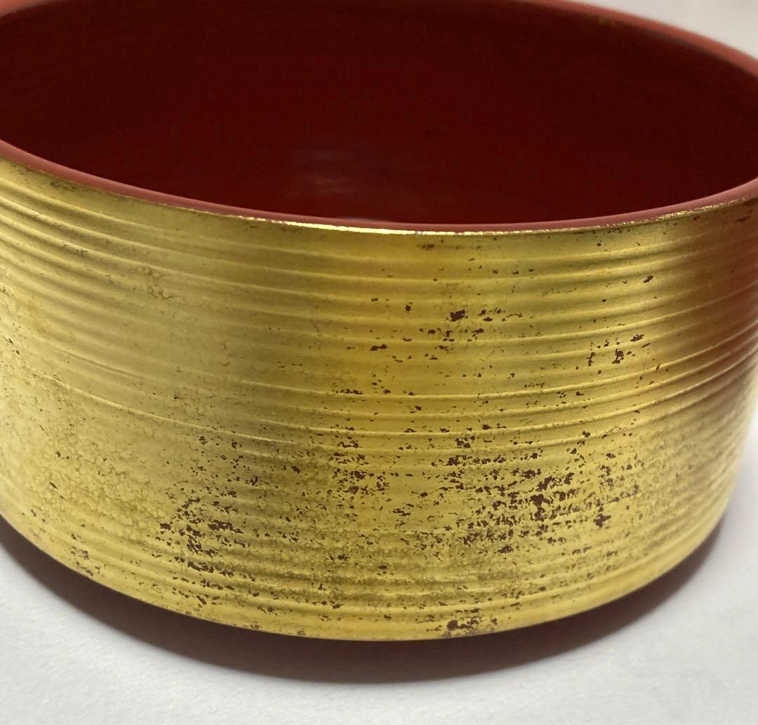 山田平安堂 翔鶴 二段重 直径12㎝ 金箔重箱 お弁当にも