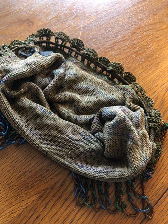 アンティーク　マイクロガラスビーズ　バッグ　v