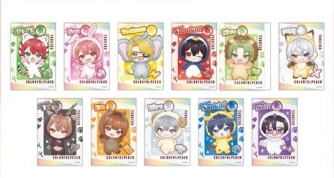 カラフルピーチ　東武動物公園　トレーディング　缶バッジ　クリアカード　計44個