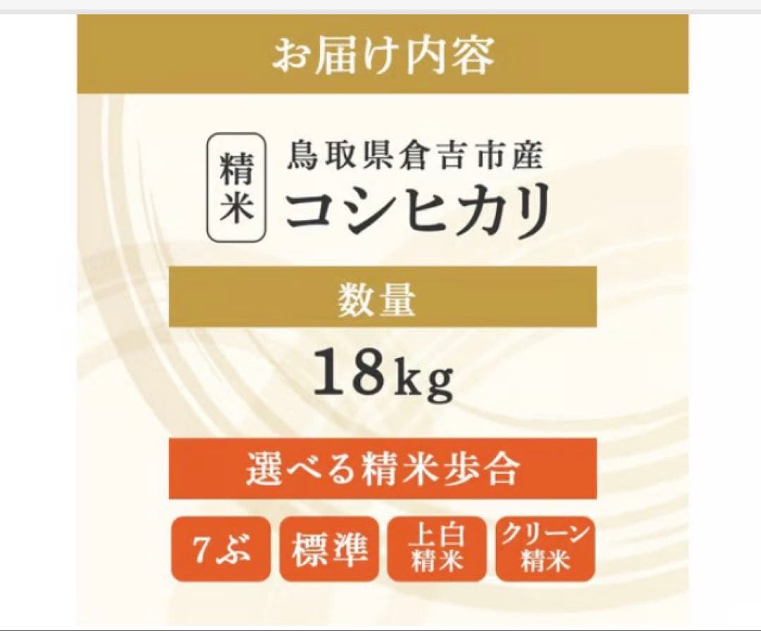 《20キロ玄米を精米して減量》米農家直送米　18kg 鳥取県産コシヒカリ