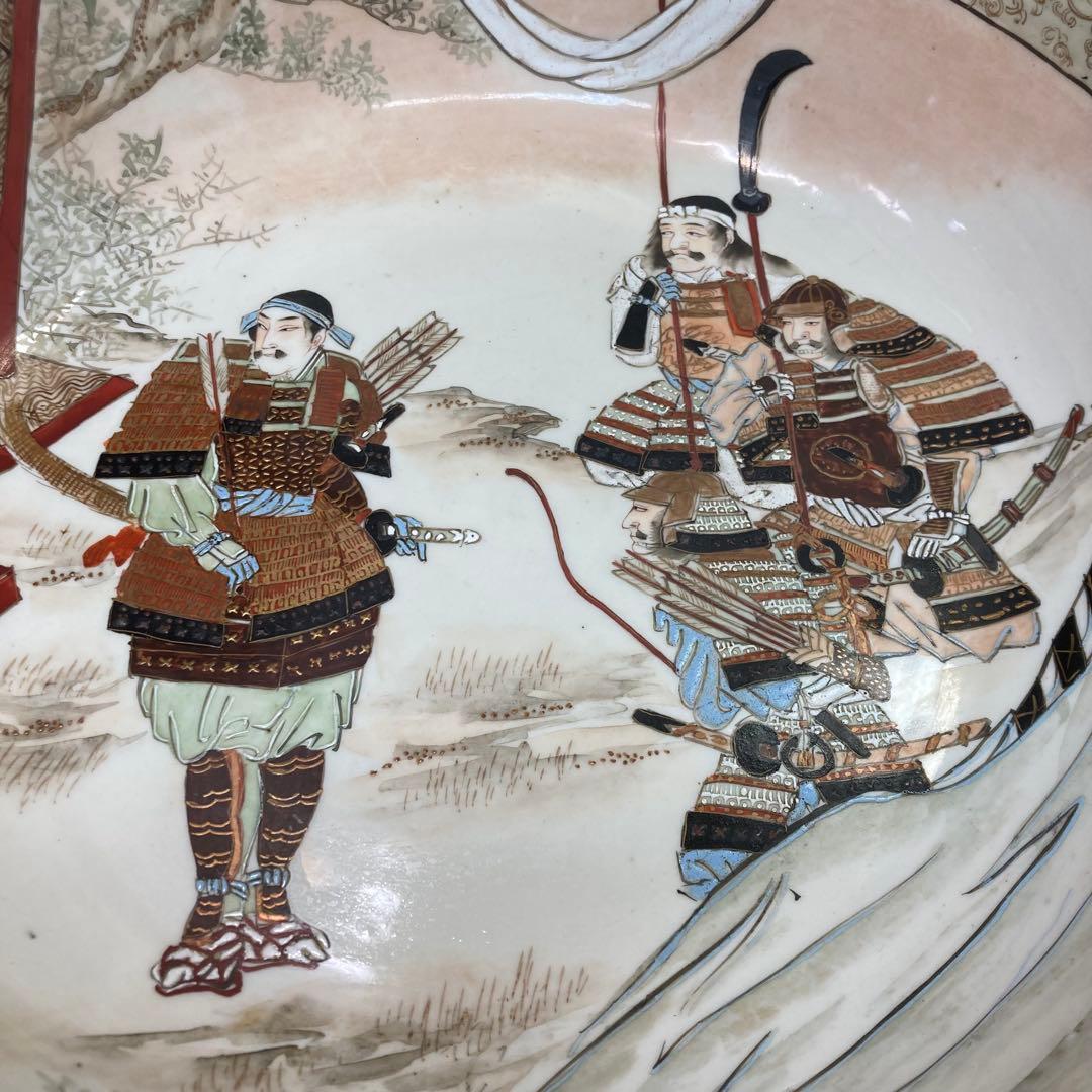 《九谷焼》加賀九谷製 金彩染錦 武者絵 大鉢 3サイズセット