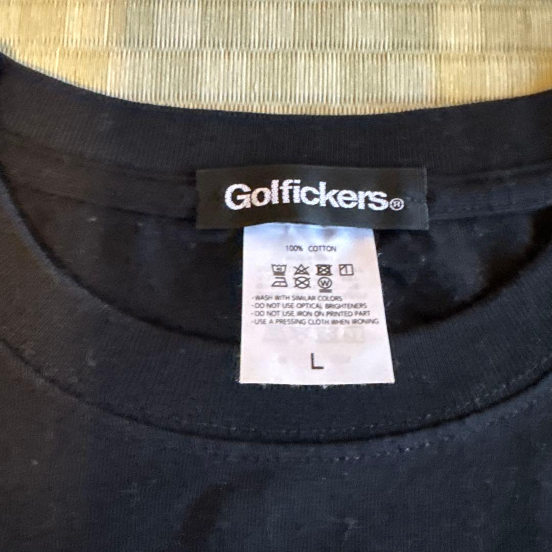 ゴルフィッカーズ　Golfickers ロゴ入り 黒 長袖Tシャツ