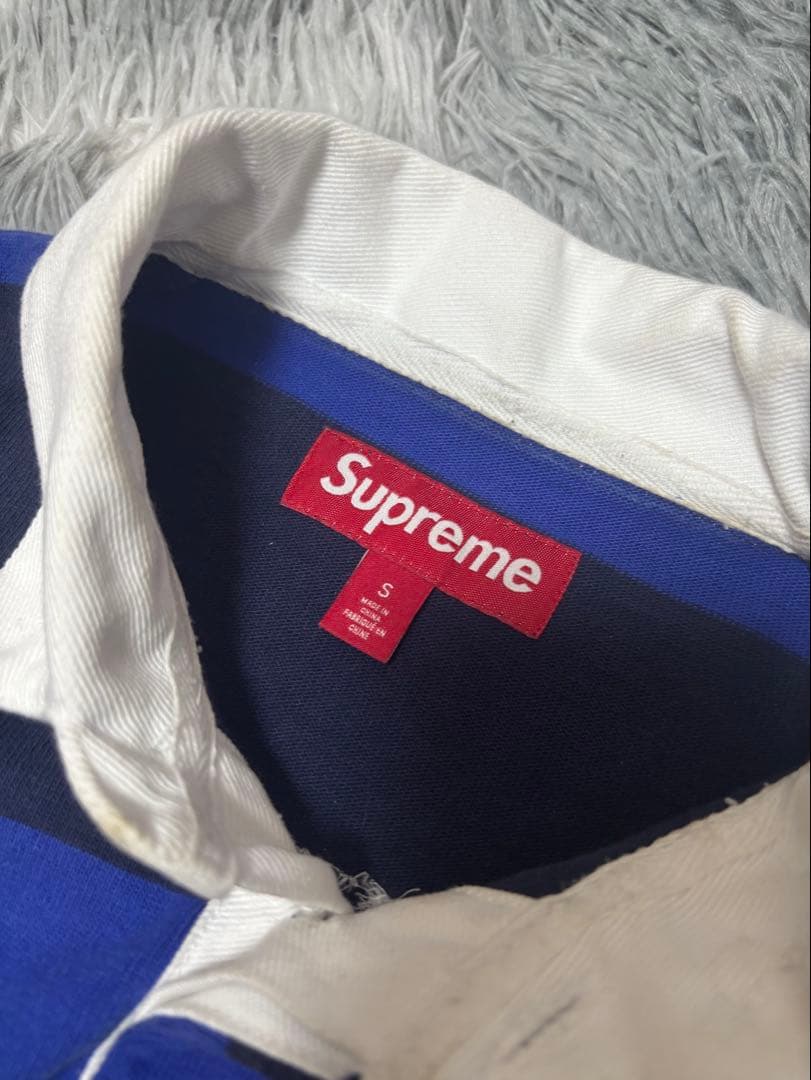 ウェア Supreme stripe rugby NAVY