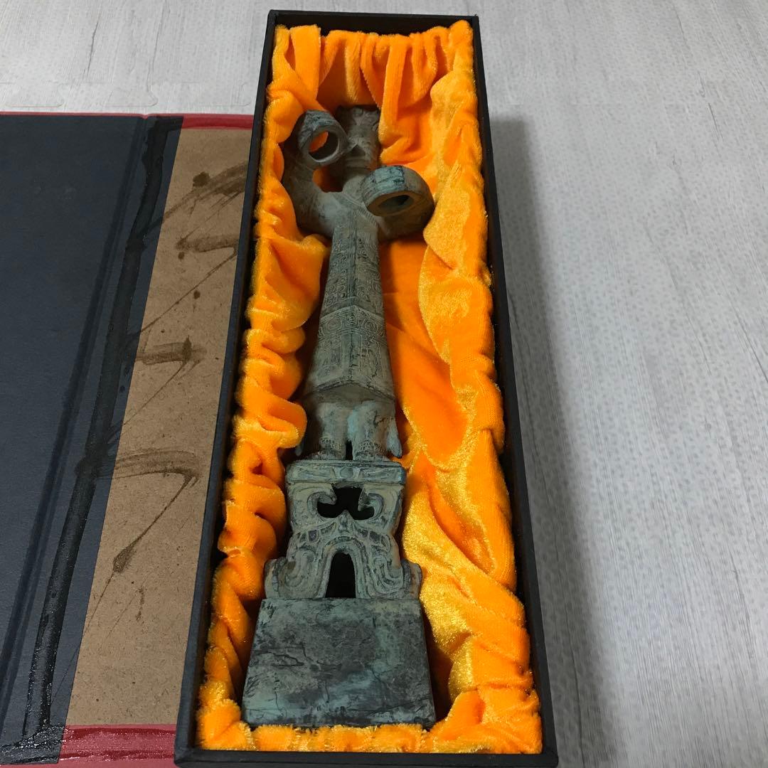 三星堆　立人像レプリカ　精密ブロンズ