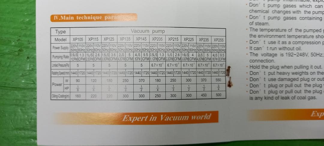 真空ポンプ　XP205