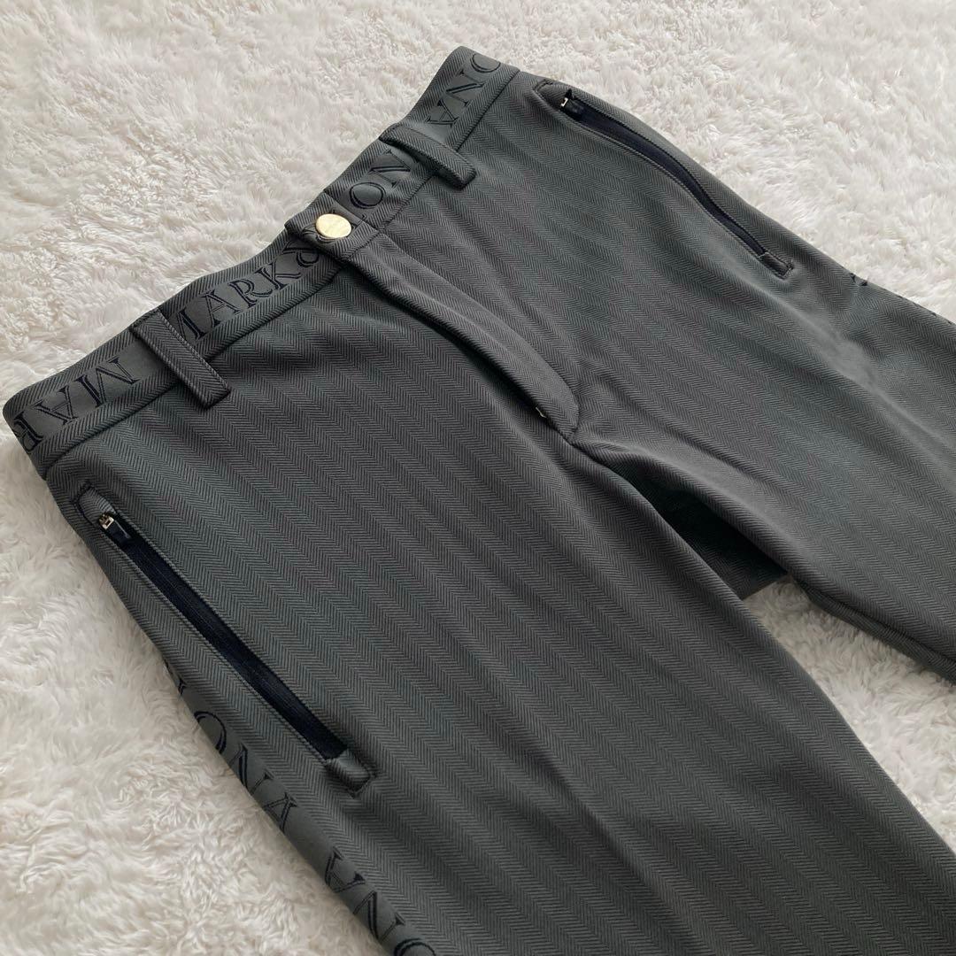 美品！MARK&LONAマークアンドロナ　サイドロゴ　ストレッチパンツ　46