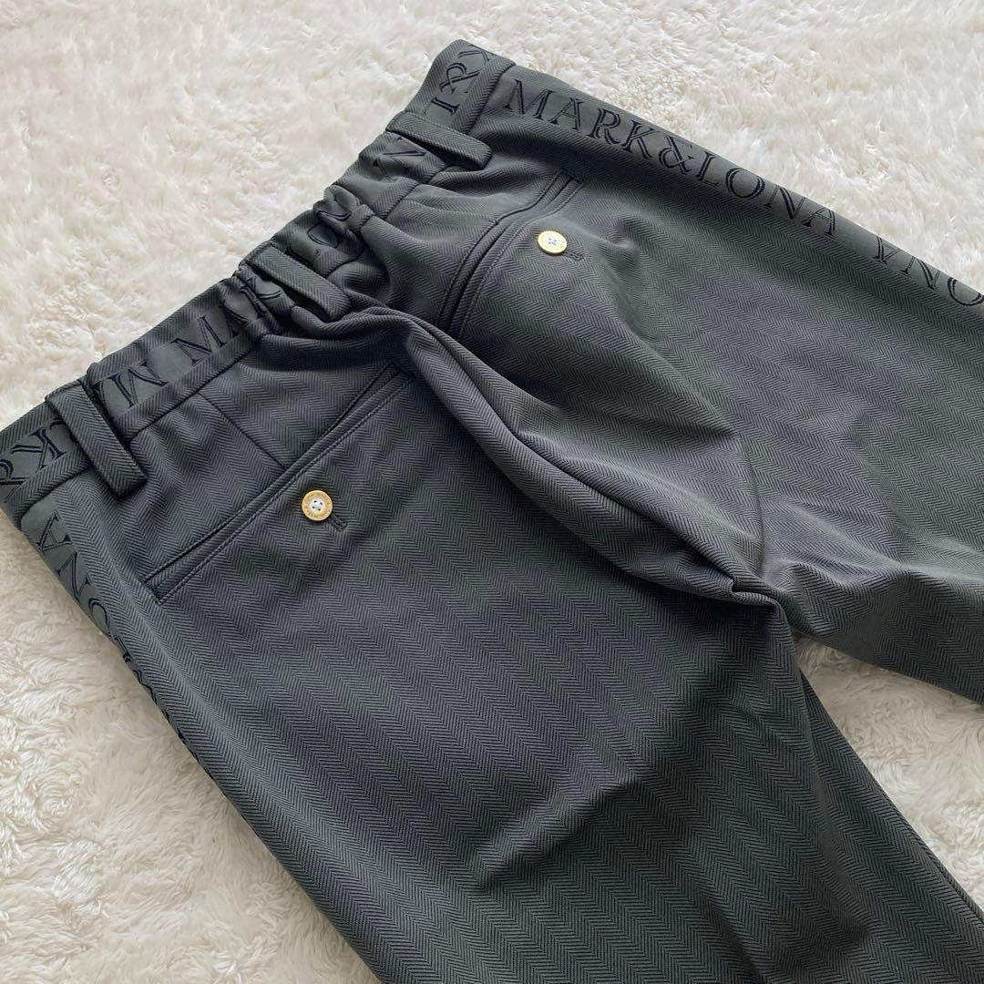 美品！MARK&LONAマークアンドロナ　サイドロゴ　ストレッチパンツ　46