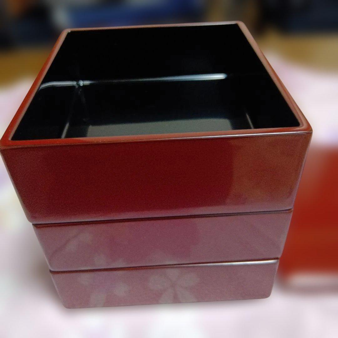 赤色 3層重箱