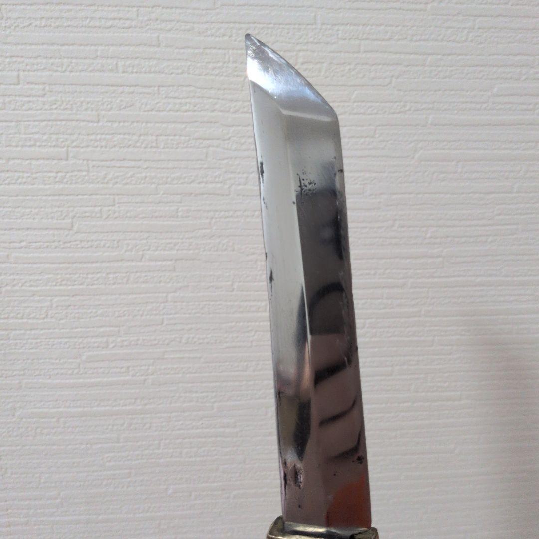 日本刀　残欠　合法サイズ　竹製ハンドル　錦鯉　レザーシース