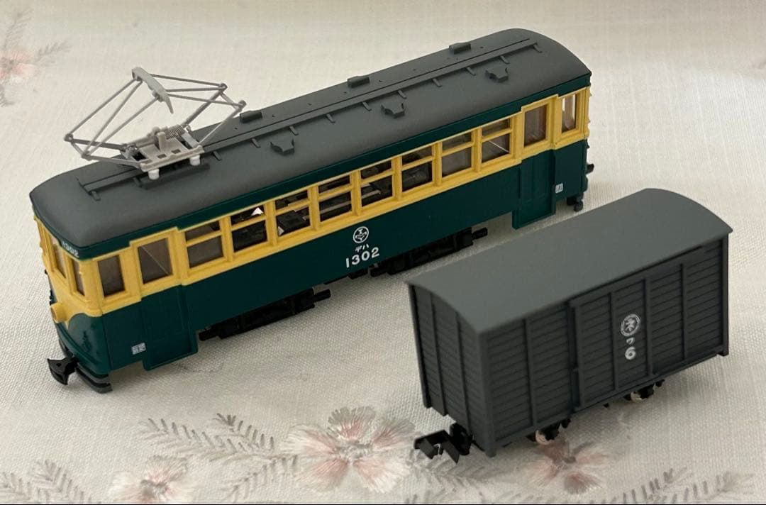 トミーテック 富井電鉄　猫屋線 直通用路面電車＋客車/貨車セット　2両2点
