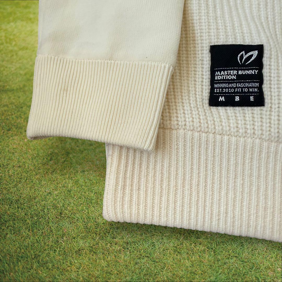 現行モデル　防寒　蓄熱　裏地付　マスターバニー　ニット　M〜L相当　白　セーター