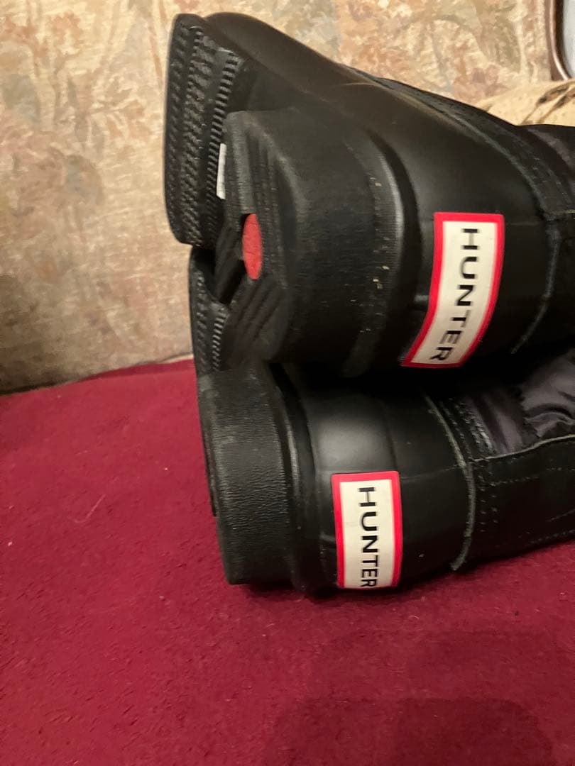 ハンター Hunter スノー レイン ブーツ　黒　ブラック　レディース　美品