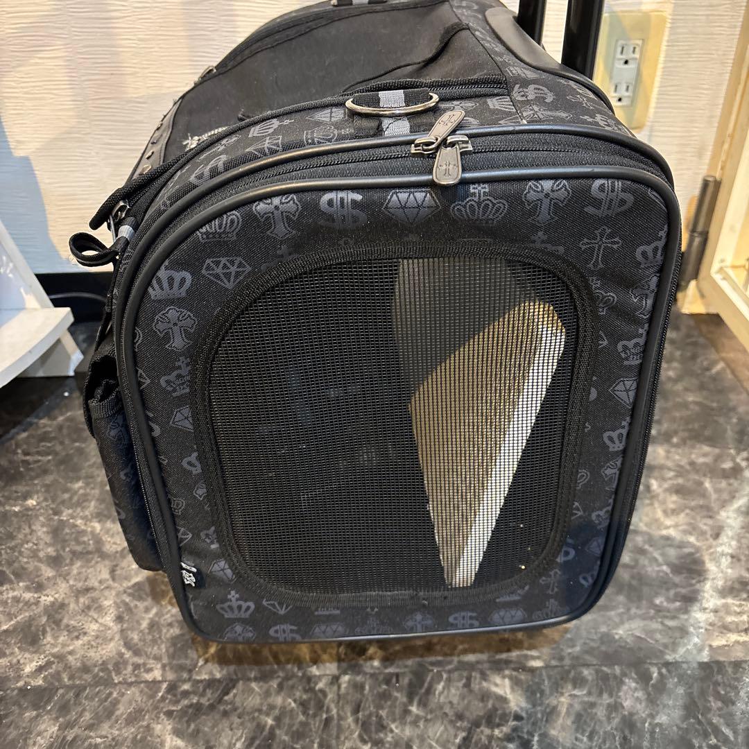 ブラックキャリーバッグ・犬用・王冠デザイン