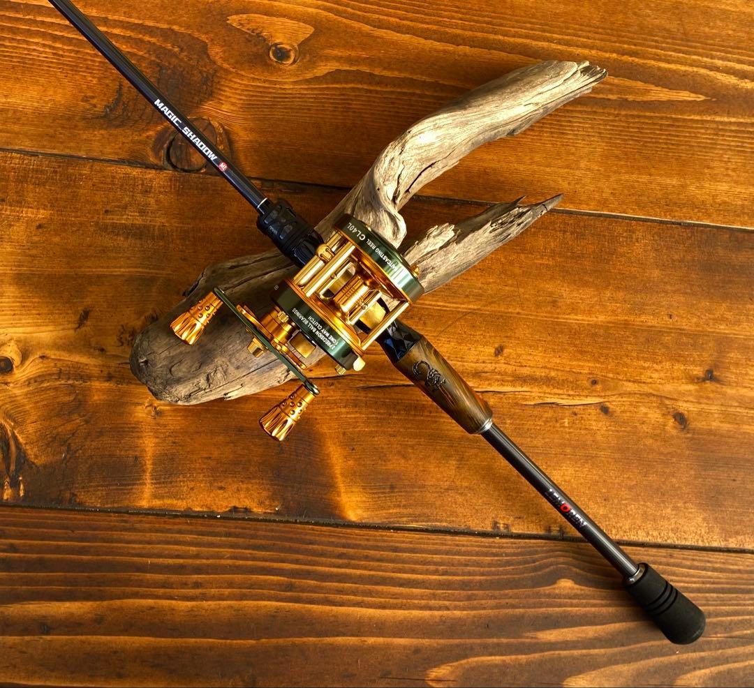 釣り竿セット　ベイトロッド　C702ML バスロッド　バス釣り　ウッドグリップ