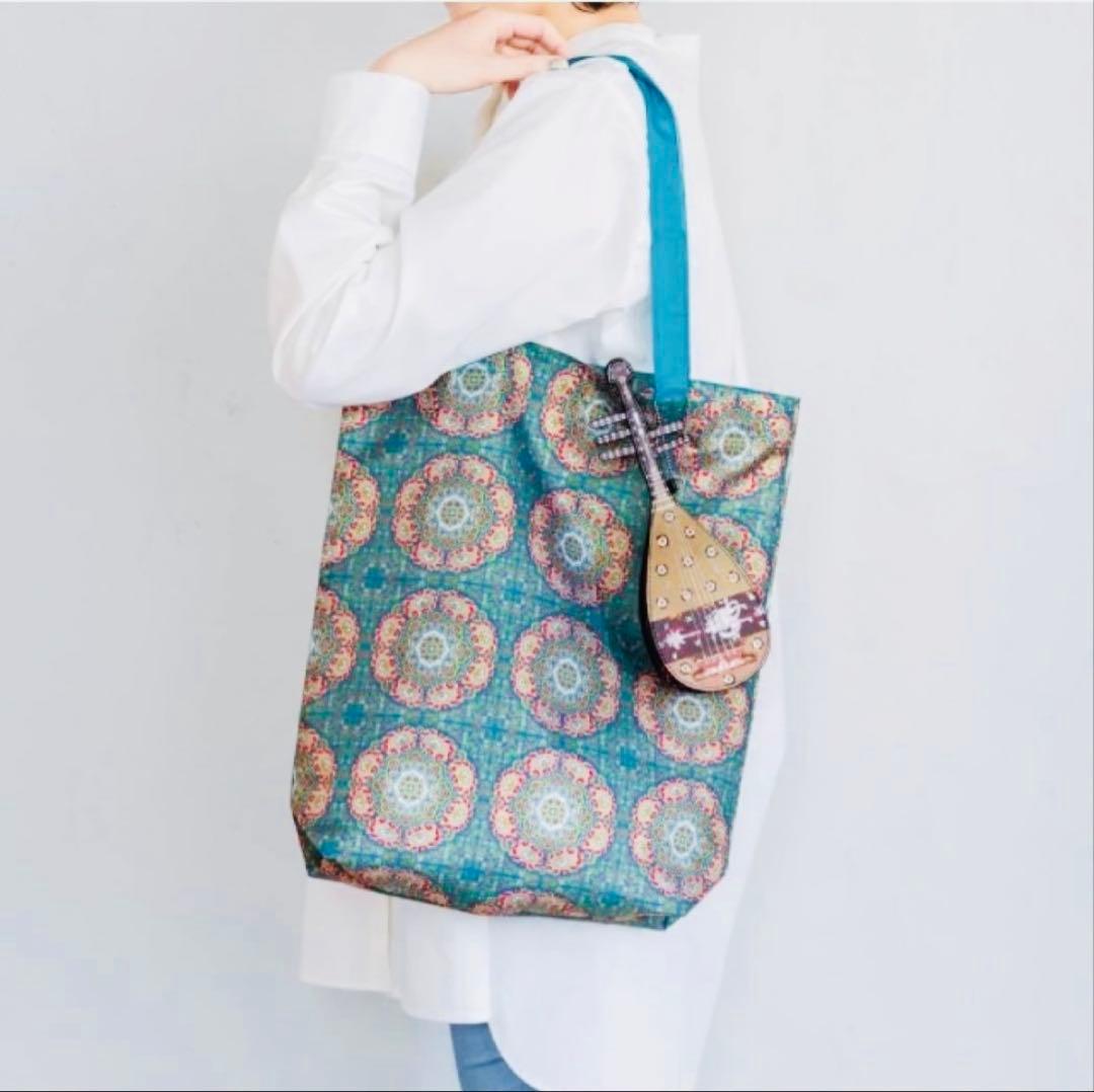 模造 螺鈿紫檀五絃琵琶 エコバッグ＆ポーチ