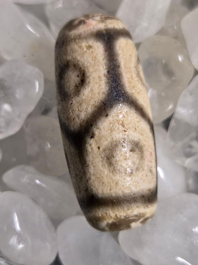 978　天珠　亀甲長壽六眼天珠　貴重　珍品　dzibeads！