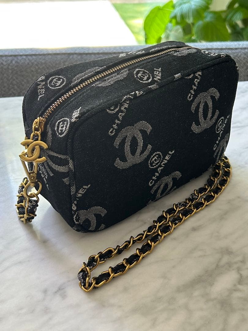 CHANEL ショルダーバッグ デニム 2wayブラック