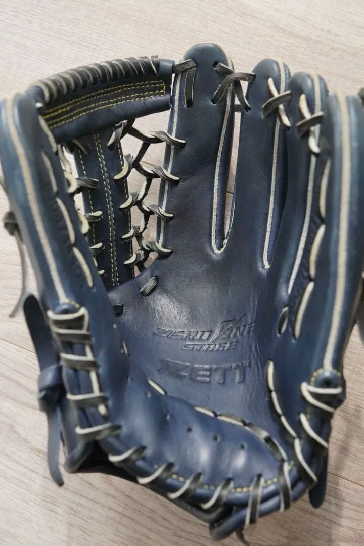 ZETT ネイビー　軟式少年　外野手用グローブ