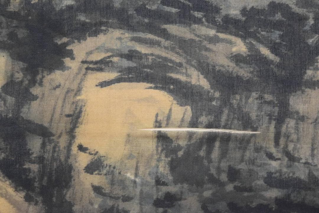 江口雨堂/山水画賛/林和靖/掛軸/名家伝来/AA-985