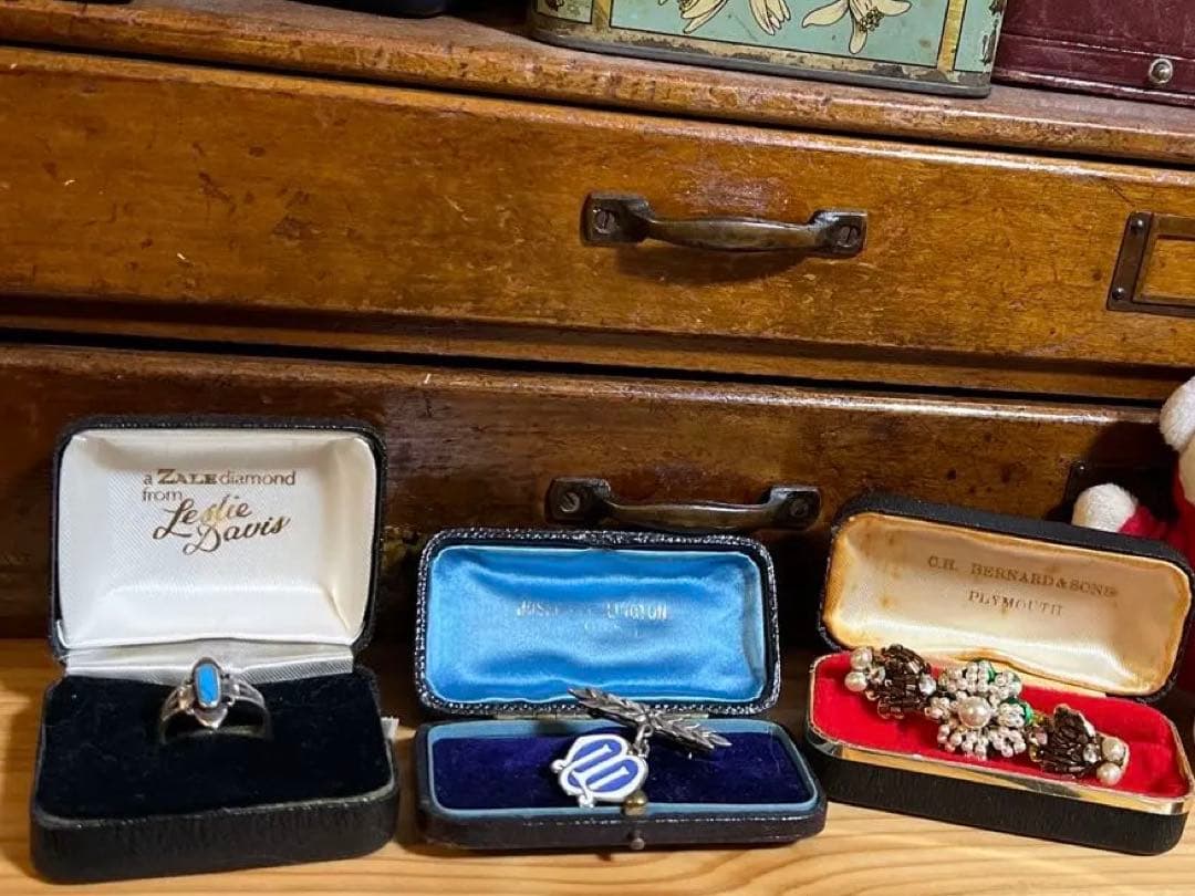 アンティーク、ブロカントジュエリーボックス3点