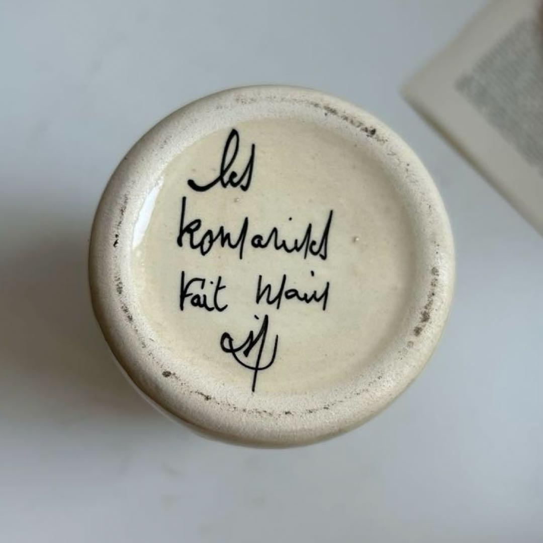 フランスアンティーク　可愛い花束レリーフのポット　キャニスター　ブロカント