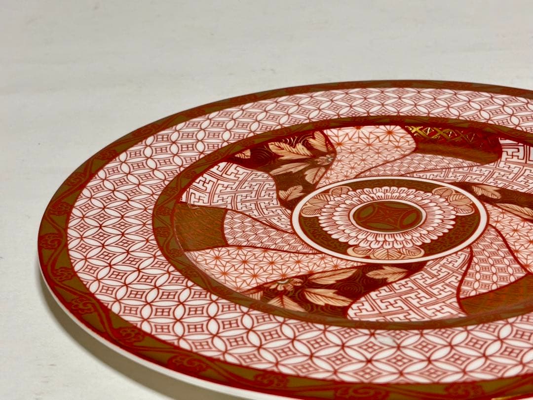 九谷焼　赤絵皿　武山窯　福島武山