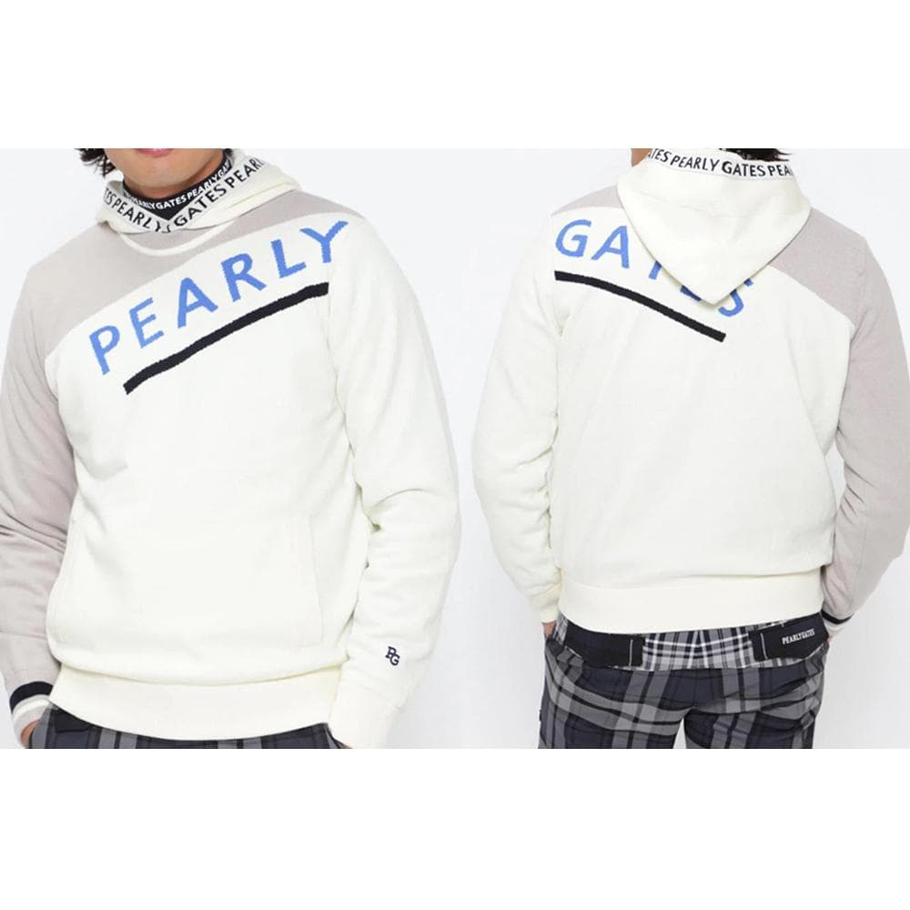 パーリーゲイツ ストレッチ天竺 ボーダージャガード ツインニット パーカー 4