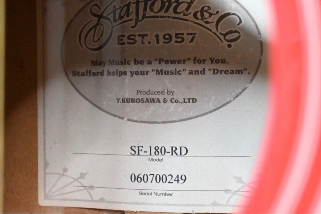 【整備済み】Stafford SF-180-RD スタッフォード 赤ギター